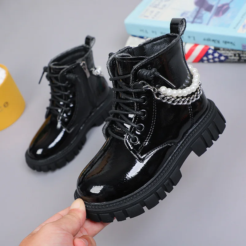 2026 New Kids Leather Chelsea Boots Waterproof Children Sneakers Beige Toddler Snow Boots Girl Autumn Winter Shoes