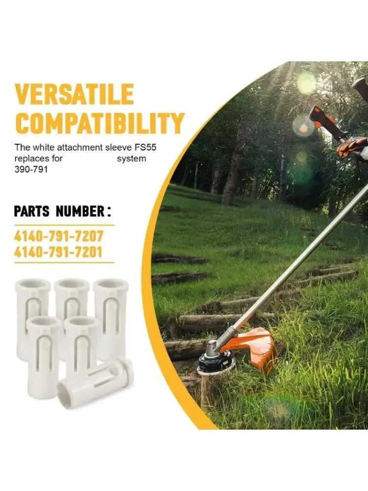 652F Replacement Attachment Sleeve Set, 3 White Plastic Open-Side Sleeves for Tool Attachment Maintenance, Spare Repair Parts