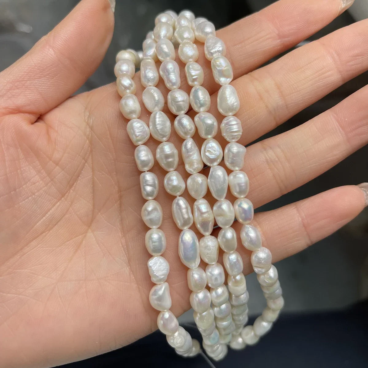 Natural Freshwater Pearl A 18cm Two-Sided Loose isolation Beads Charms for DIY Women Men Necklace Jewelry Making Accessories