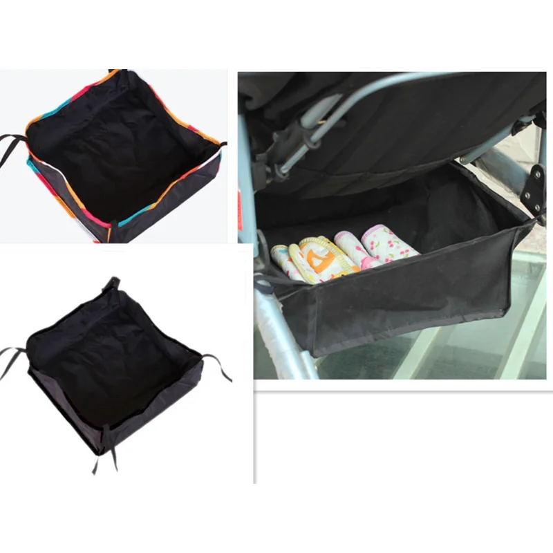 Baby Stroller Basket Newborn Stroller Basket Stroller Pram Bottom Basket Portable Organizer Bag Baby Stroller Accessories