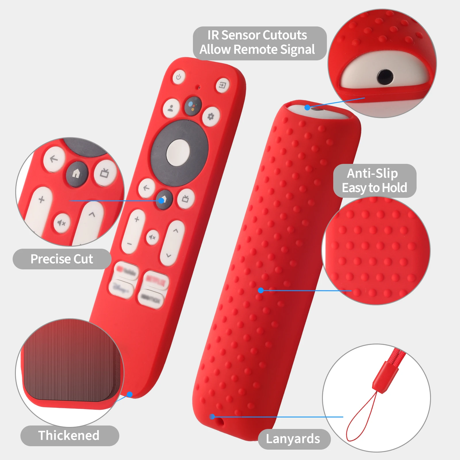 Walmartonn Android TV 2K FHD Streaming Stick Remote Control Case with Lanyard TV Remote Cover Protection for Walmartonn Devices