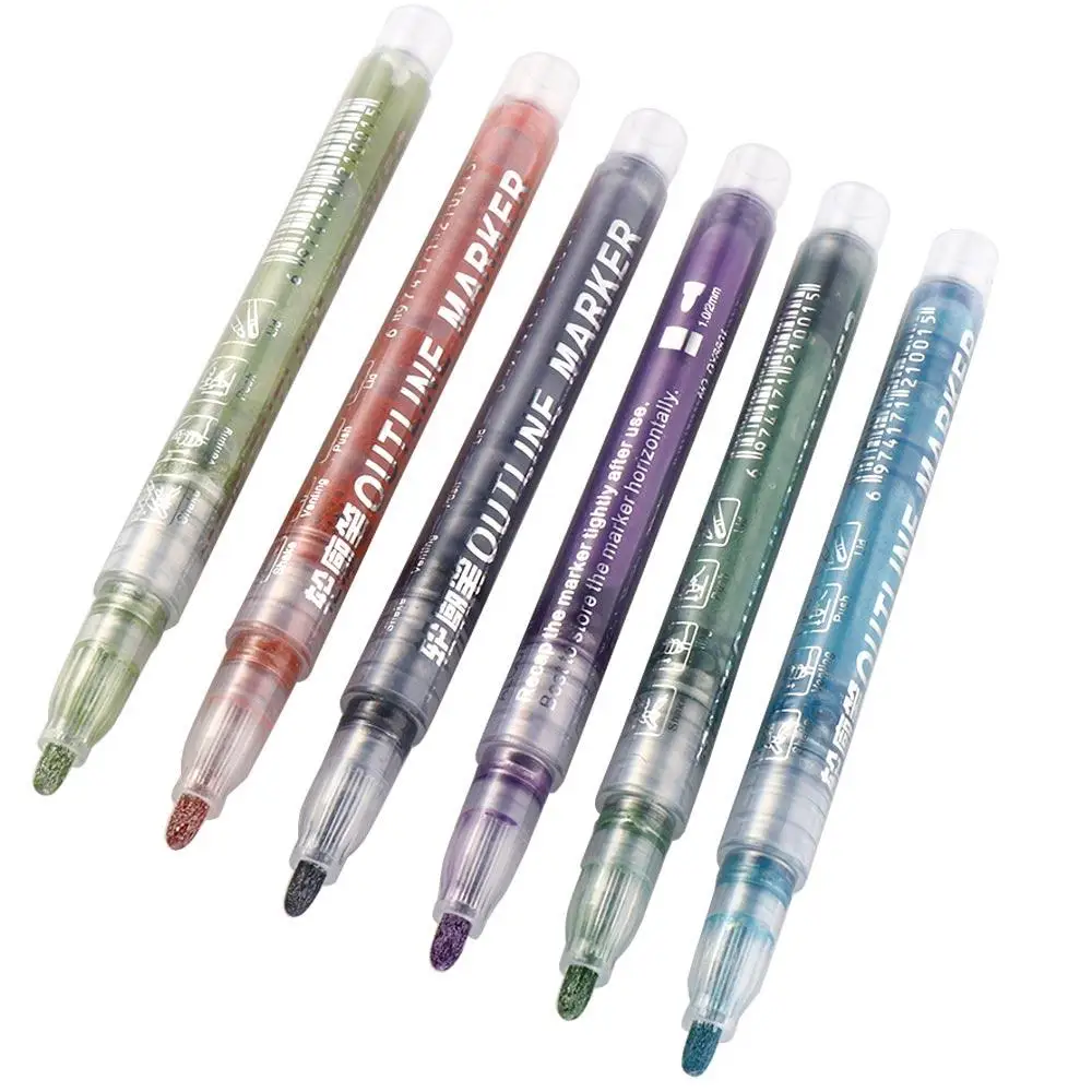 Дневник, креативные альбомы, сделай сам, поделки, скрапбукинг, Радужный маркер, контурный маркер, ручка с двойной линией, художественный маркер