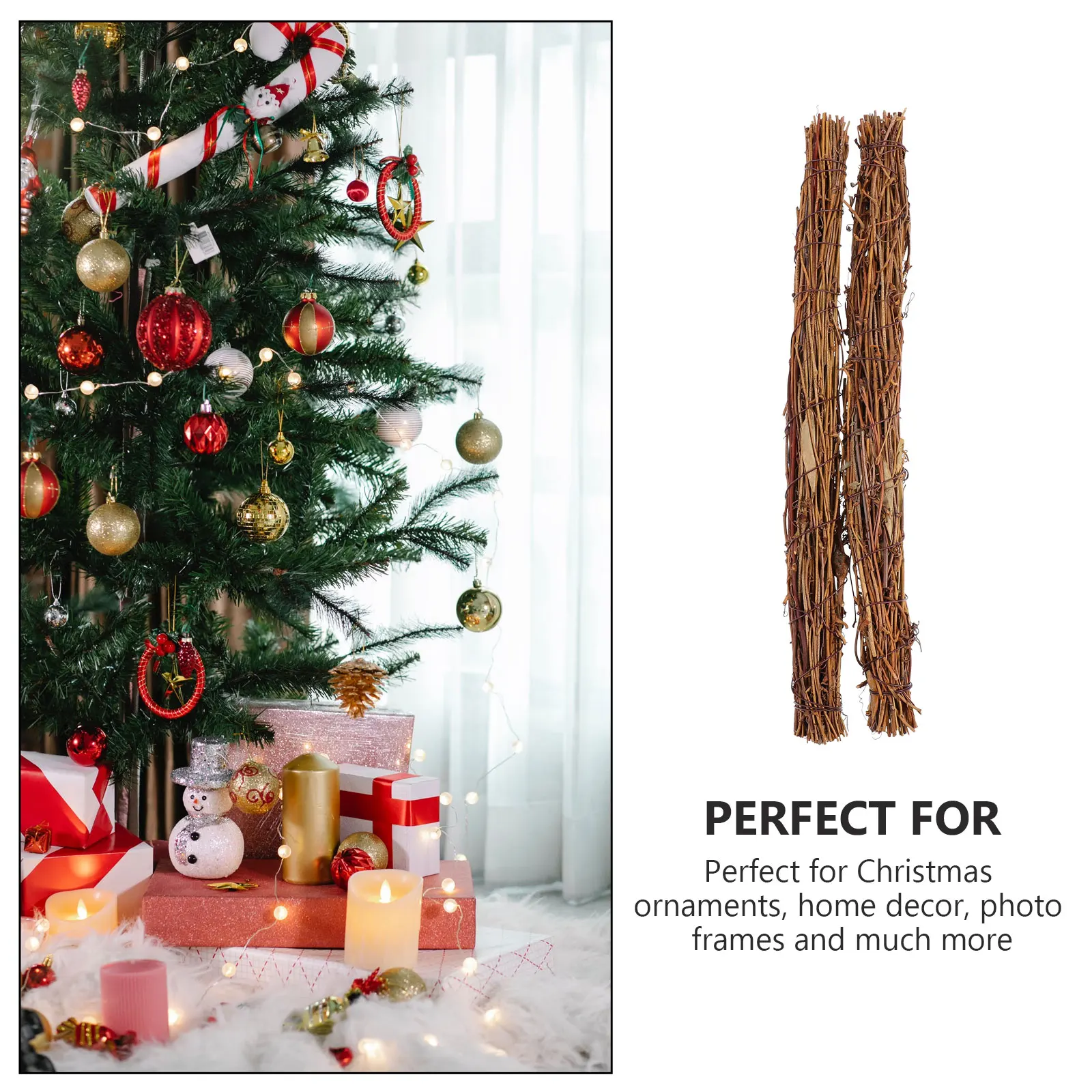 

2Pcs Natural Rattan Wreath Frame Flexible for DIY Garland Home Decor Wedding Craft Accessory Rattan Stripe