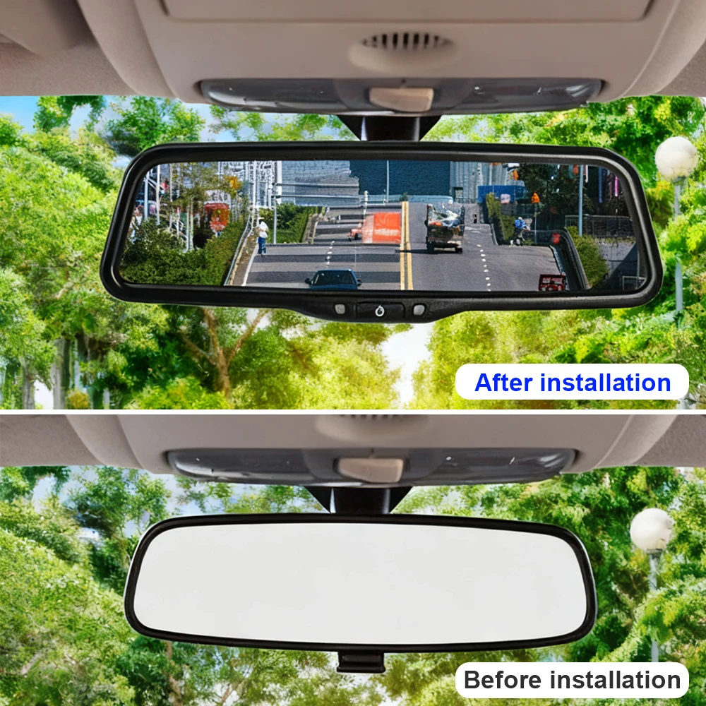 لأودي A6 2015-2018 9.66 بوصة سيارة الرقمية مرآة الرؤية الخلفية رصد شاشة كاملة AHD 1080P ، تعديل سطوع الشاشة التلقائي