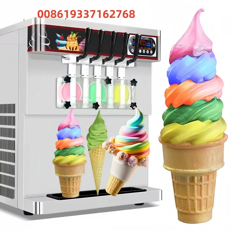 5 Flavors Commercial Softy Ice Cream hine Vending Ice Cream Making hine Yogurt Ice Cream Maker