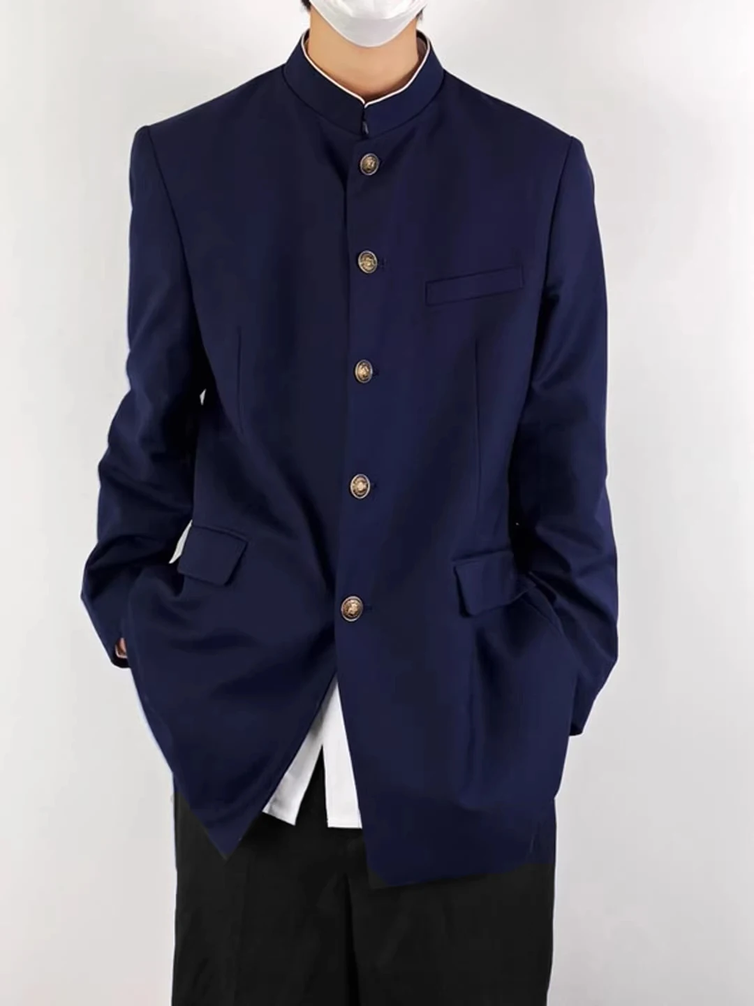 New Chinese Style Stand Collar Uniform Jacket School Uniform Coat Japanese DK Collar Spring Summer Youth Vitality Polyester F...