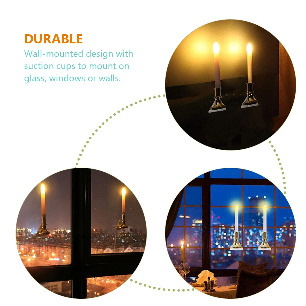 2 ชิ้นไฟ LED แบบชาร์จไฟได้ไร้เปลวไฟติดผนังโคมไฟถ้วยดูดงานปาร์ตี้สุดโรแมนติกตกแต่งไฟกลางคืน
