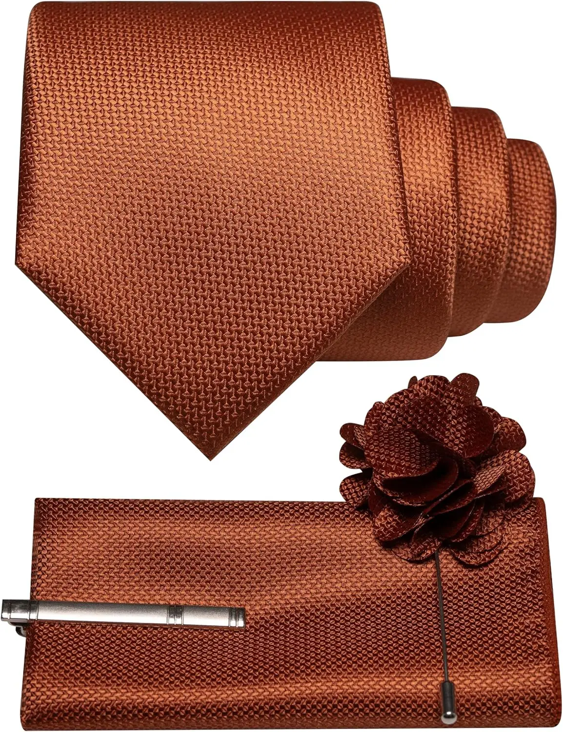 

Men's Tie and Lapel Pin Set with Pocket Square and Tie Clip 4PCS for Business Casual