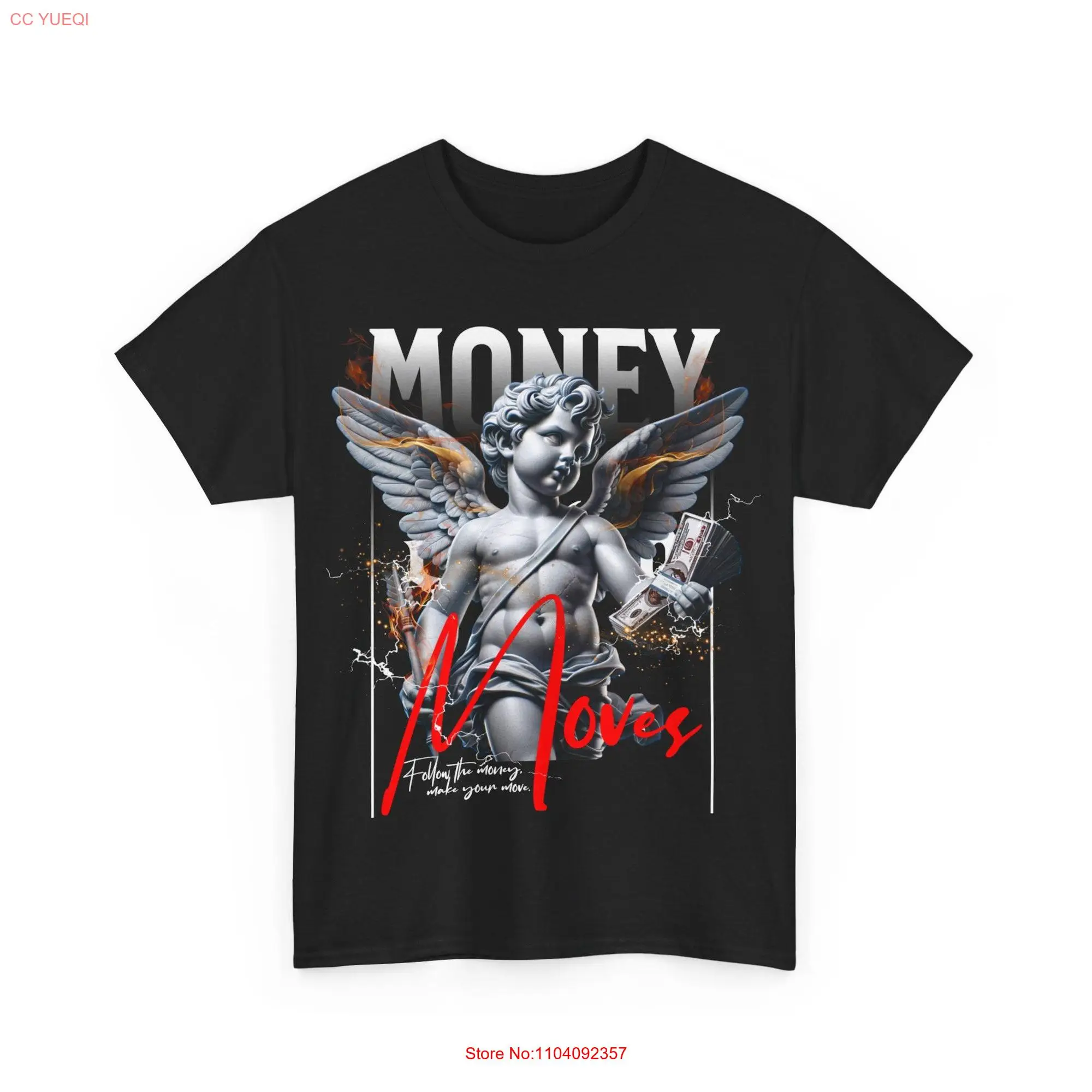 Money Moves T Shirt Hustle and Grind Success Symbol Ambition Apparel Power Top Wealth Aspiration long or short sleeves