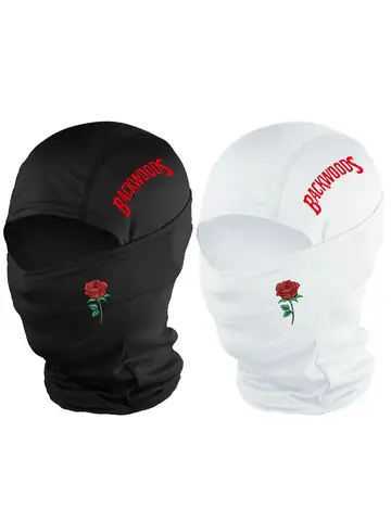1pc/2pcs optional - Rose BackWOODS printed balaclava hat windproof dustproof breathable - unisex outdoor sports full face mask