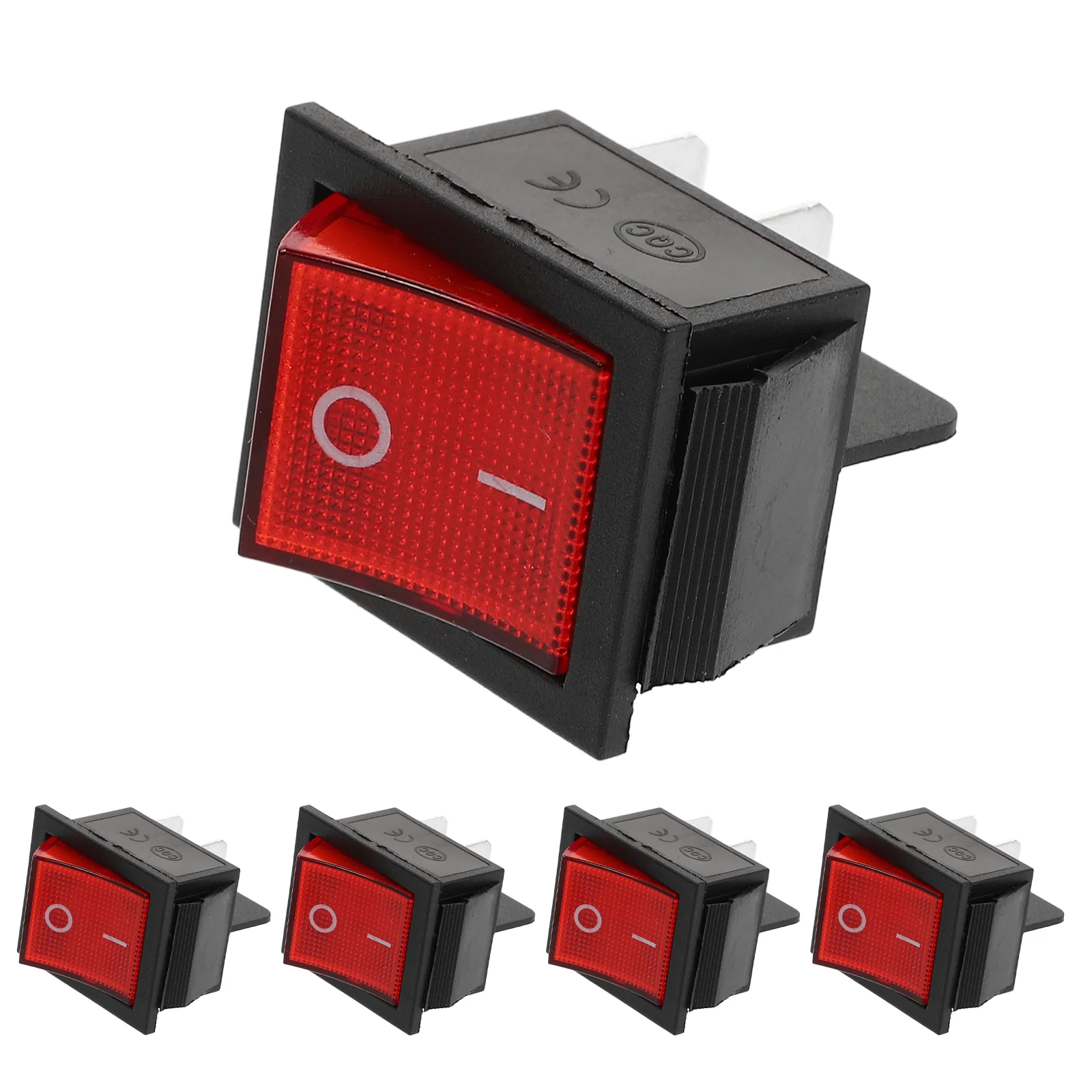 5Pcs High Power Rocker Switch For Rv Generator On And Off Switch Brake Light Switch And Rocker Switch Replacement Red