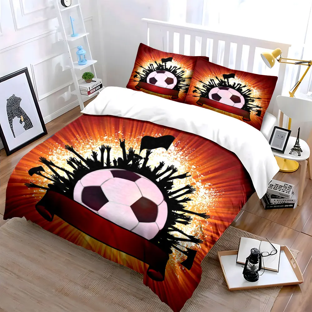 Soccer Fan Celebration Set Multiple sizes kid's and adults' bedroom Exquisite 3PC bedding set, gift