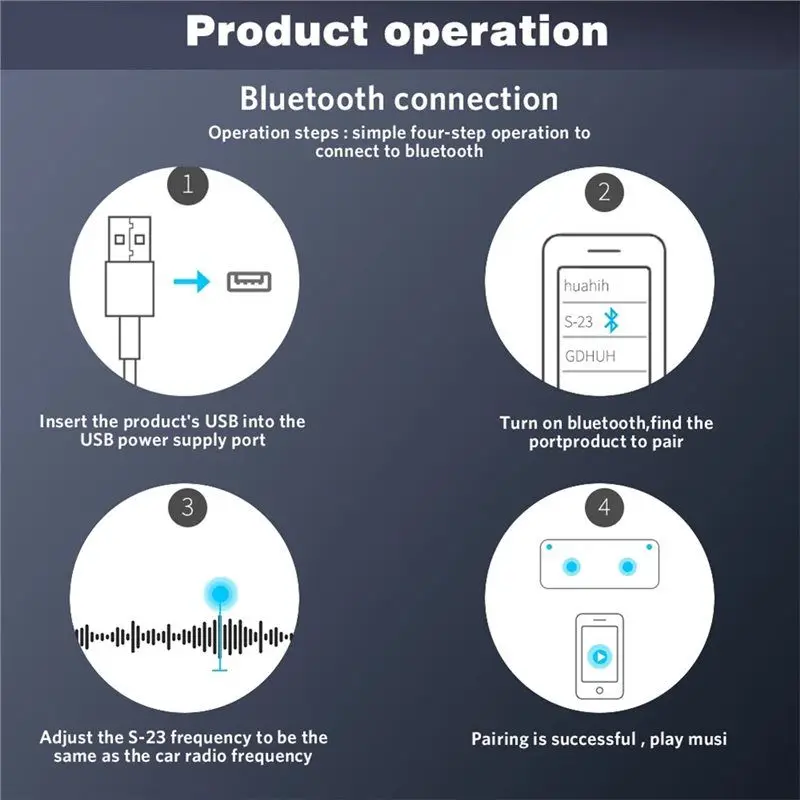 A31T Car Bluetooth Transmitter FM Radio Receiver, Hands-Free Audio Adapter with MP3 Player Functionality, 3.5mm AUX, Black