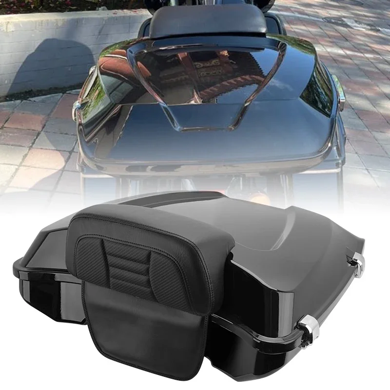 

Motorcycle Razor Pack Trunk With Black Stitching Backrest For Harley Touring Electra Street Glide Ultra Classic Road King 97-up