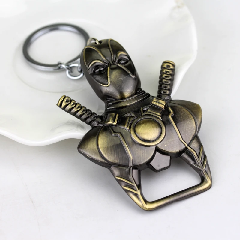 Marvel X-men Deadpool Keychain Alloy Necklace Pendant Llavero Men Jewelry Cosplay for Bag Key Accessories Bottle Opener