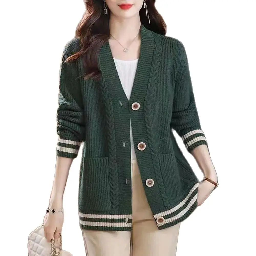 

Knitted Cardigan Women In The Fall Of 2024, The New Western-Style Fashion Coat With Single-breasted Slim Bottoming Coat Women.