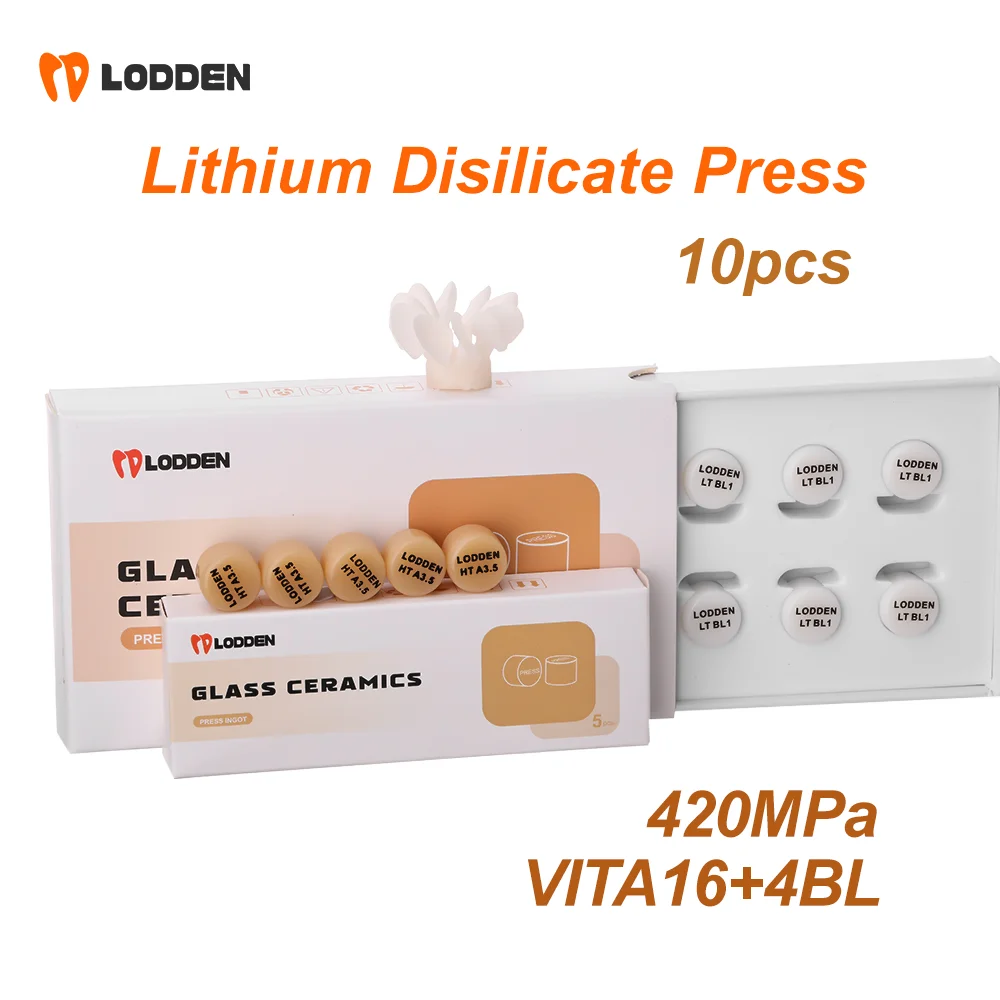 

Lodden 10 шт., пресс-стеклокерамические слитки, материал для стоматологической лаборатории, прессовающий дисиликатный литиевый блок-HT/LT