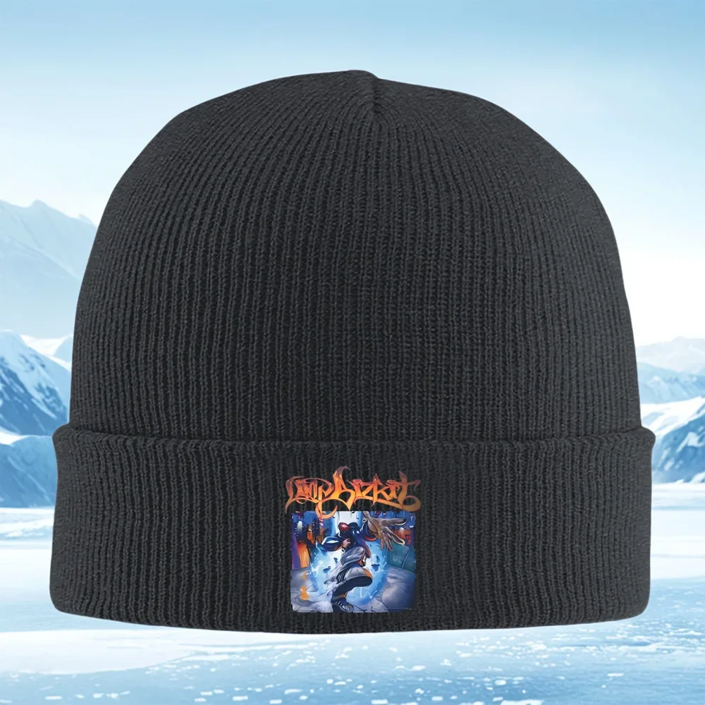 2026 Stylish artwork person city background hand Men Women Unisex Knitted Hat Beanie Pullover Cap Winter Thermal Warm Christmas