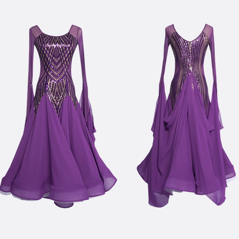 Costume de concours de valse pour femmes, robe de danse de salle de bal à paillettes, rouge, violet, Performance Standard, vert émeraude, nouvelle collection