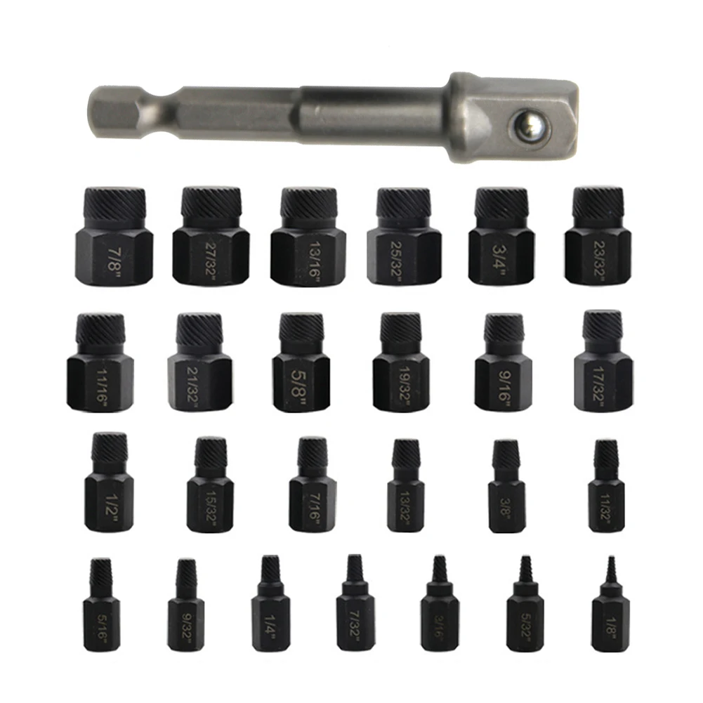 

26 Pcs/Set Broken Screw Remover Tools Boxed Hexagonal Screw Bolt Extractor Tool Parts Removing for Cars and Construction Sites