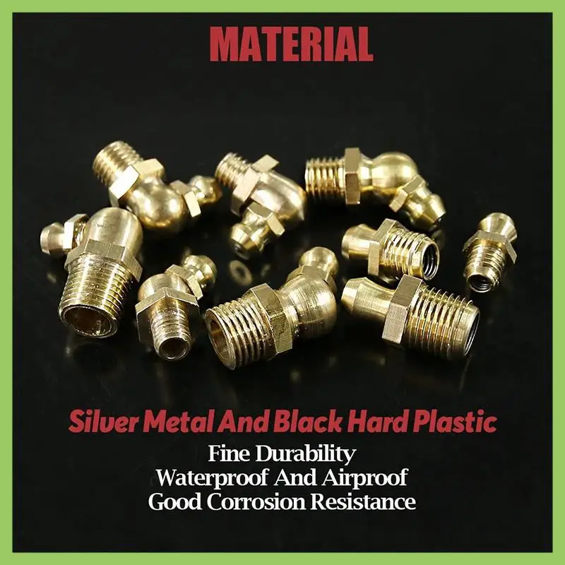 

145-комплект метрических стандартных латунных гидравлических смазочных фитингов - прямой, 90 градусов, 45 градусов под углом Zerk