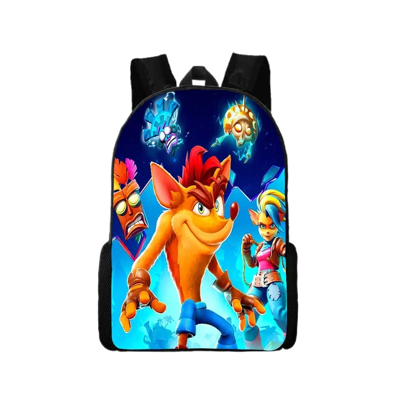 Mochila Crash Bandicoot para niños, mochila ligera con estampado de animales de dibujos animados, el mejor regalo