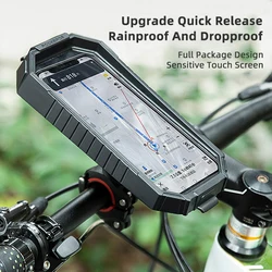 ROCKBROS Bike Mobile Phone Holder Shockproof Waterproof 6.7 Inch Phone Bracket Touchscreen Driving Motorcycle MTB Road Bicycle A