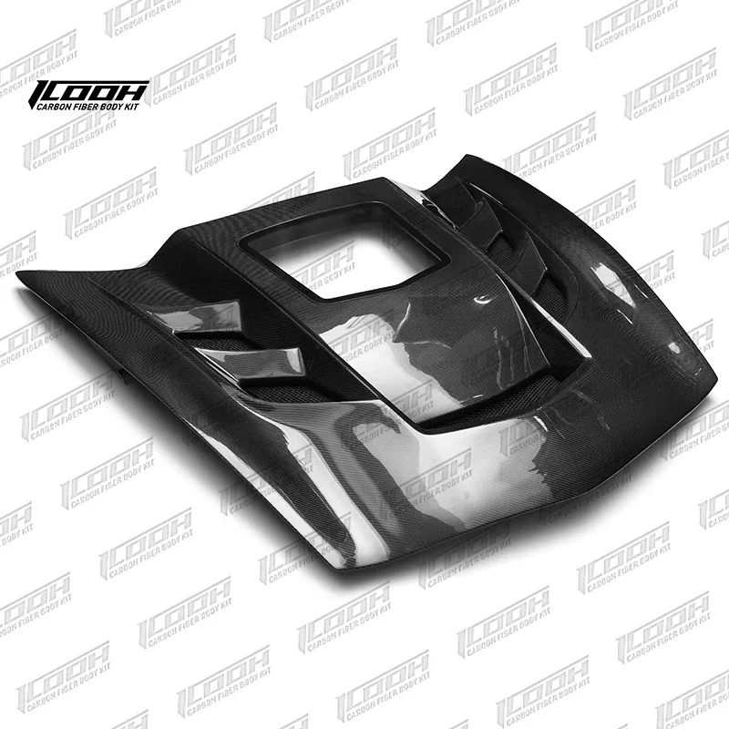 

ICOOH Racing Clear Style Carbon Fiber Fibre Body Kit Front Engine Hood Bonnet For chevlet Chevy Corvette C7