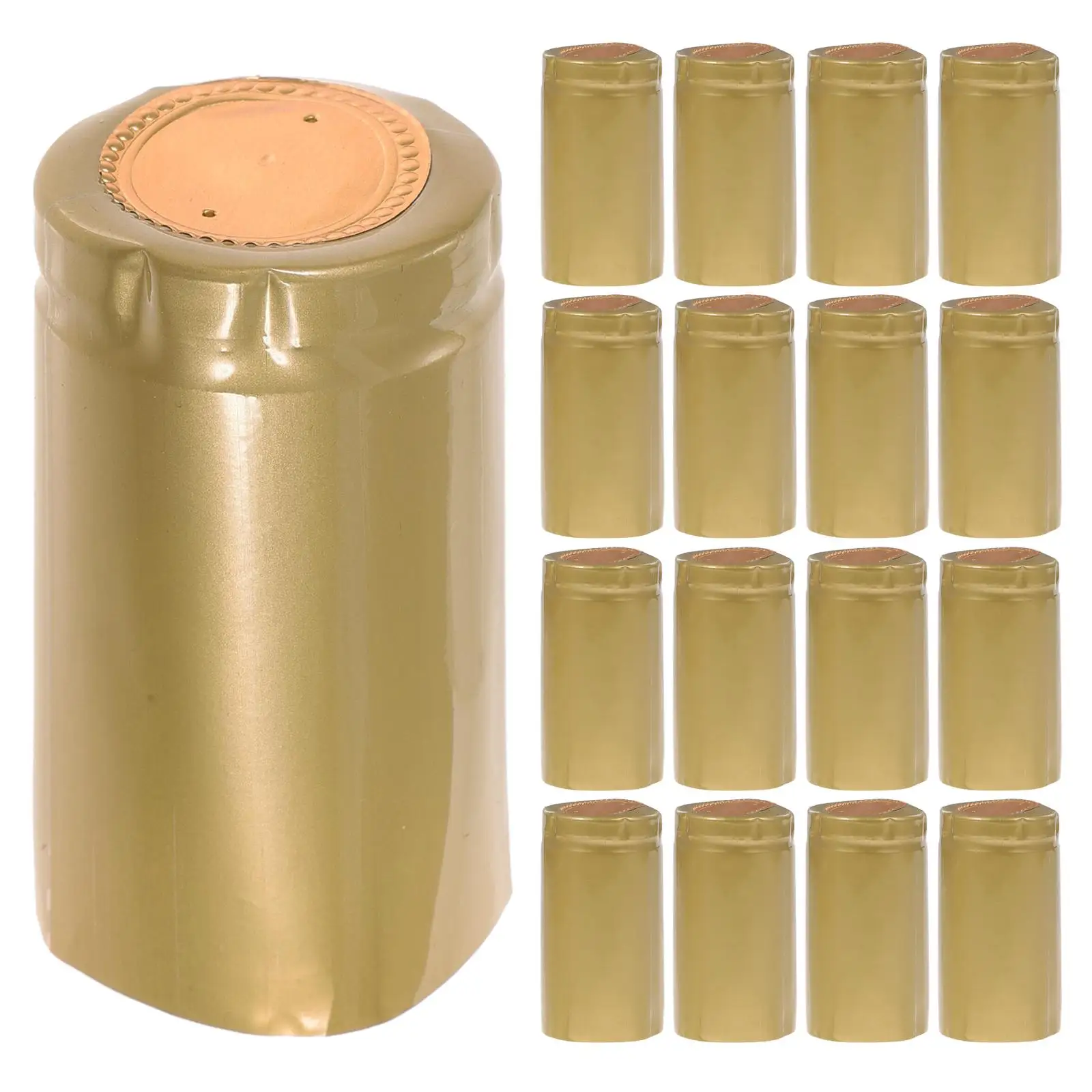 

100 Pcs Red Heat Shrinkable PVC Capsules Seal Bottle Cover Homebrew Tear Off Tab For Accessories