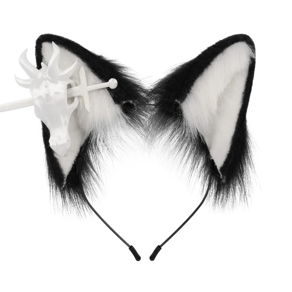 Furry Ears Headband Animal Fox Wolf Dog Faux Fur Realistic Costumes Accessory for Cosplay 6