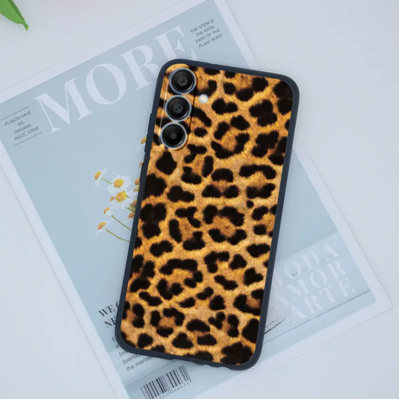 Leopard Zebra Snake Case For Samsung Galaxy A35 A25 A15 5G 4G A12 M12 M11 A11 A 35 15 Cover Silicone Cow Print Thin Case Bumper