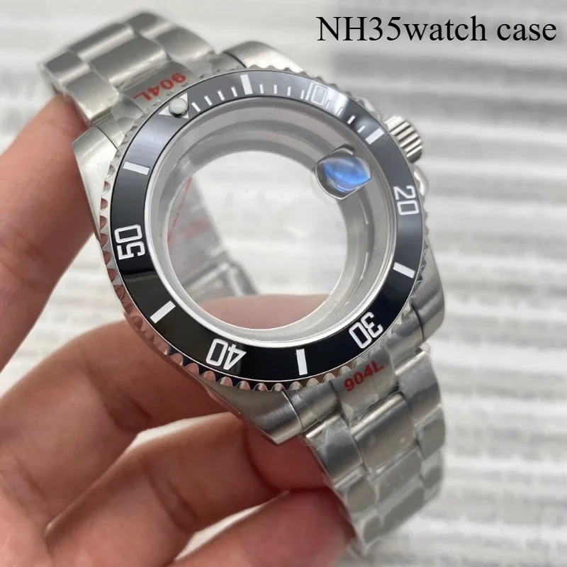 

40mm Submariner Daytona Men Watch Case 904L Stainless Steel Watchband Sapphire Glass for nh35 nh36 miyota 8215 Movement