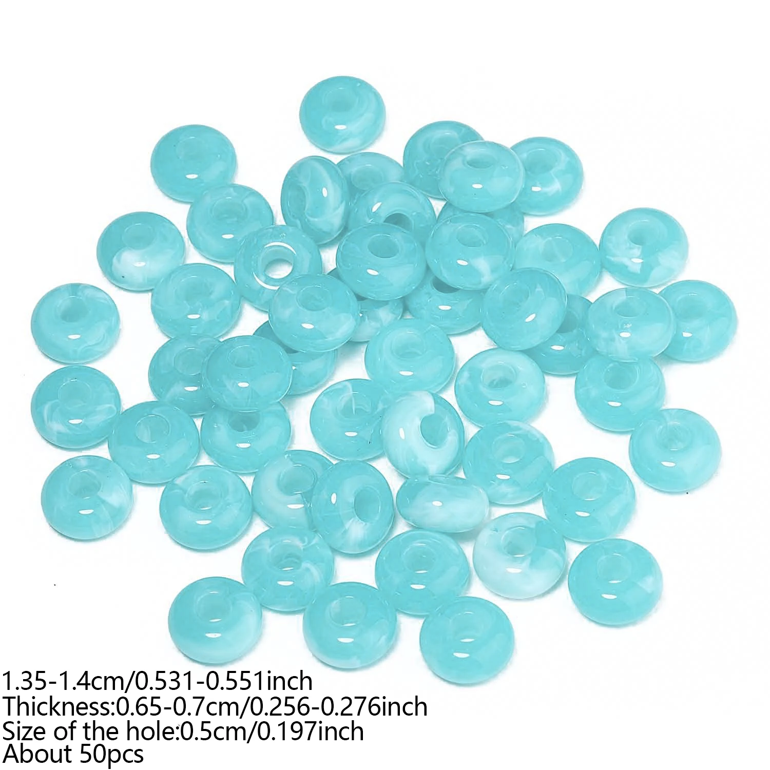 Acryl-Abakusperlen mit großem Loch, mehrfarbige lose flache runde Perlen für DIY-Schmuckherstellung, Armbänder, Halsketten-Zubehör – Detail 8