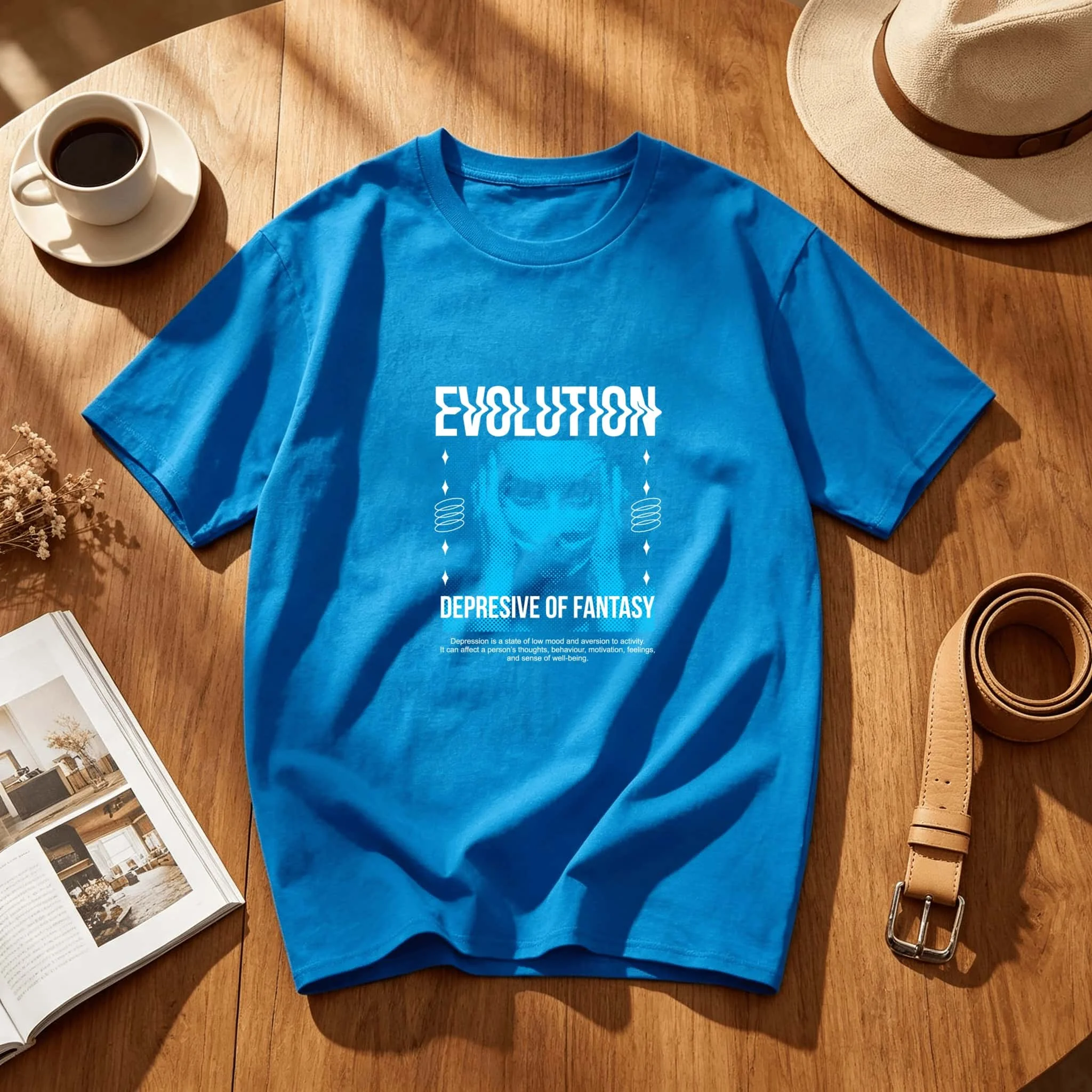 Evolution Depresive Of Fantasy Graphic Poster Soft Breathable Moisture Wicking Tee
