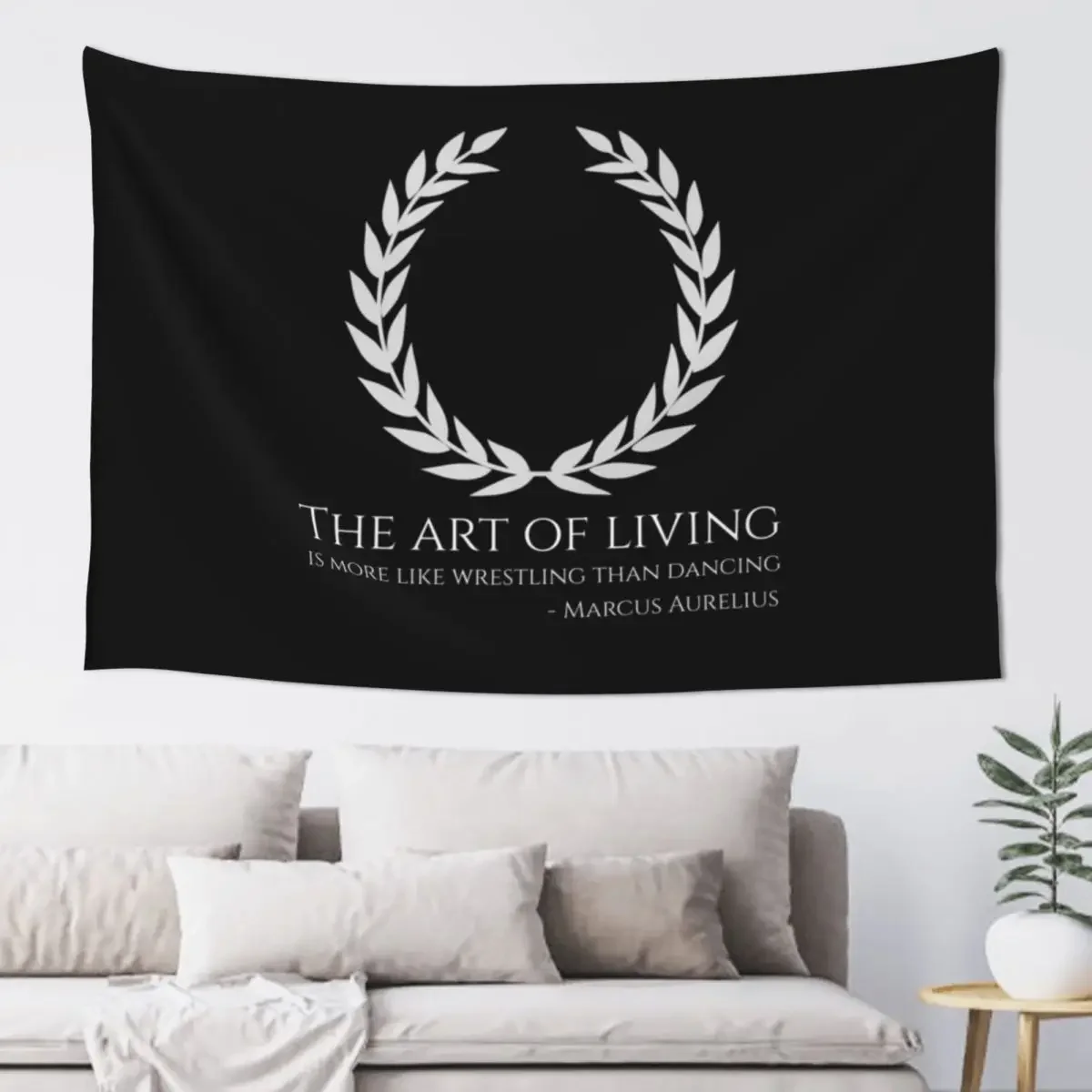 The art of living is more like wrestling than dancing. - Marcus Aurelius - Stoic Philosophy Quote Tapestry