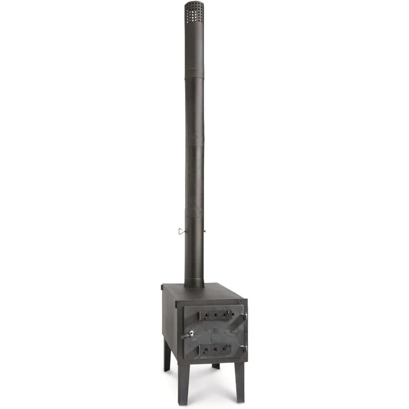 Large Outdoor Wood Burning Stove Portable with Chimney Pipe for Cooking, Camping, Tent, Hiking, Fishing, Backpacking