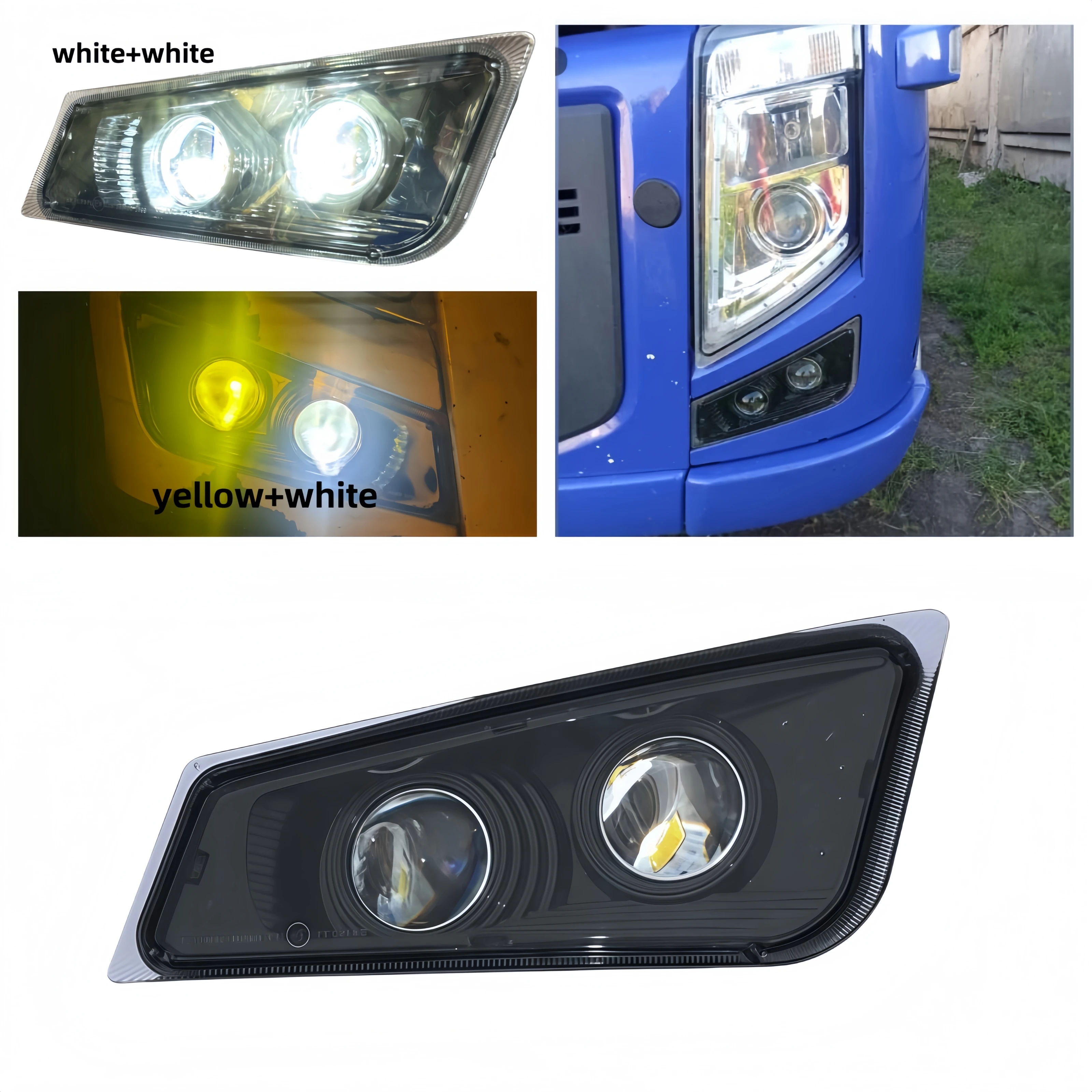 1 Pair of LED Fog Lamps Assembly for Volvo FH/FM FH13 Lorrys Dual Lens LED Foglights