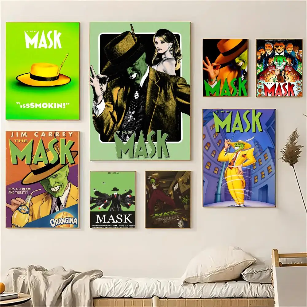 The Mask Movie Retro Comedy Poster Self-adhesive Decal Living Room Bedroom Party Bar Decor Moisture-proof Fade-resistant