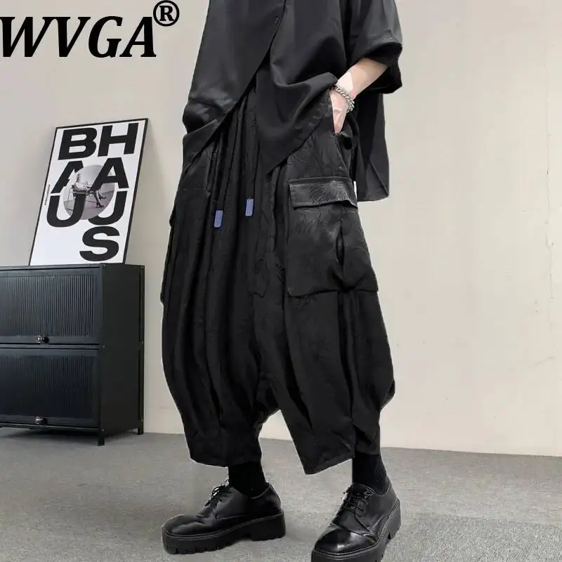 WVGA Spring Autumn New Men's Yamamoto Large-pocket Men's Cropped Lantern Pants Niche Chic Dark Safari Style Wide Legs Ins W23215