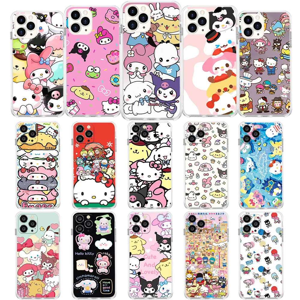 AK-34 Sanrio Character Family Soft Case for Tecno Spark Camon 18 18T 18P Premier 18i 19 pro 2 3 4 Neo 5 LTE AIR 5P