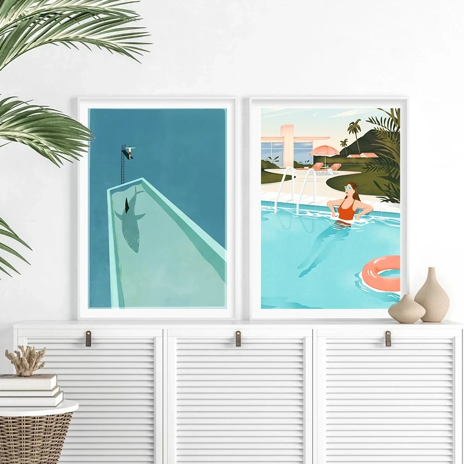 Abstract Inspiring Poster Expand Comfort Zone Swimming Pool Print Canvas Painting Wall Art Pictures for Office Home Decoration