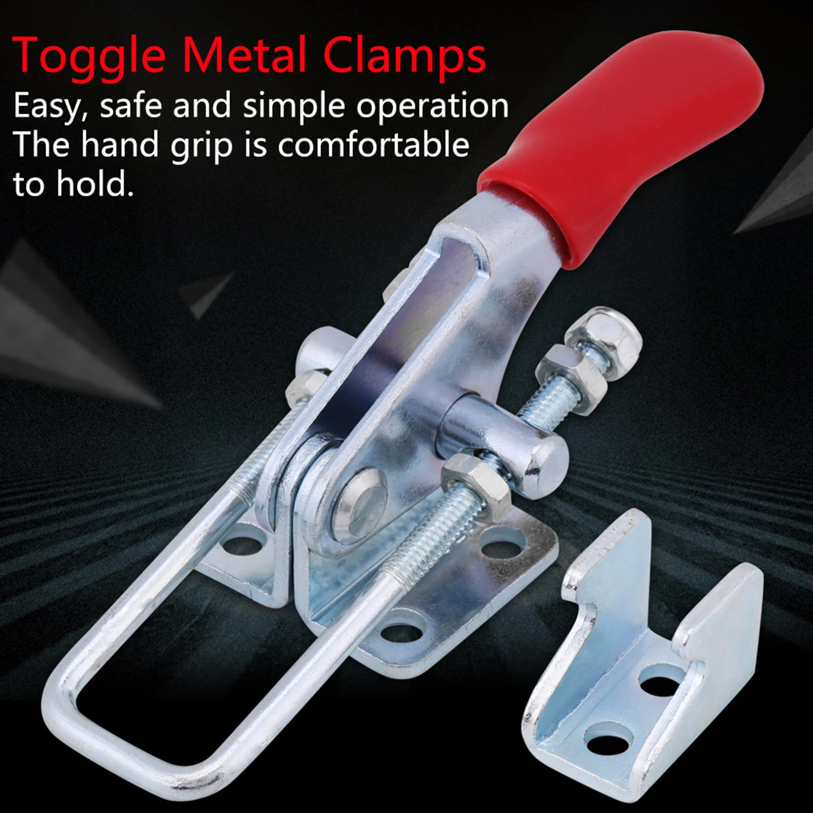 

4PCS Latch Type Toggle Clamps Set Hand Tool Metal Holding Capacity 163kg/360lbs GH-40323 Toggle Latch