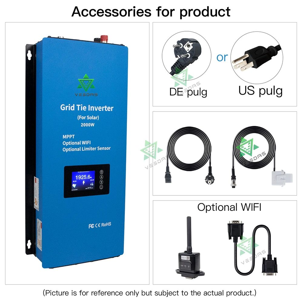 Imagem -05 - Conversor Micro Solar com Sensor Limitador Microinversor Mppt no Inversor Grid Tie Regulador 45-90v dc pv 350w 400w 2000w