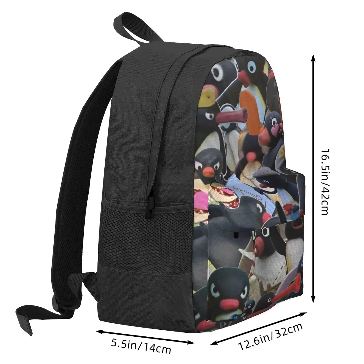 Pingu Penguin Cute Animal Anime Women Backpack Mochila Student School Bag Laptop Mochila Boys Girls Waterproof Shoulder Bag