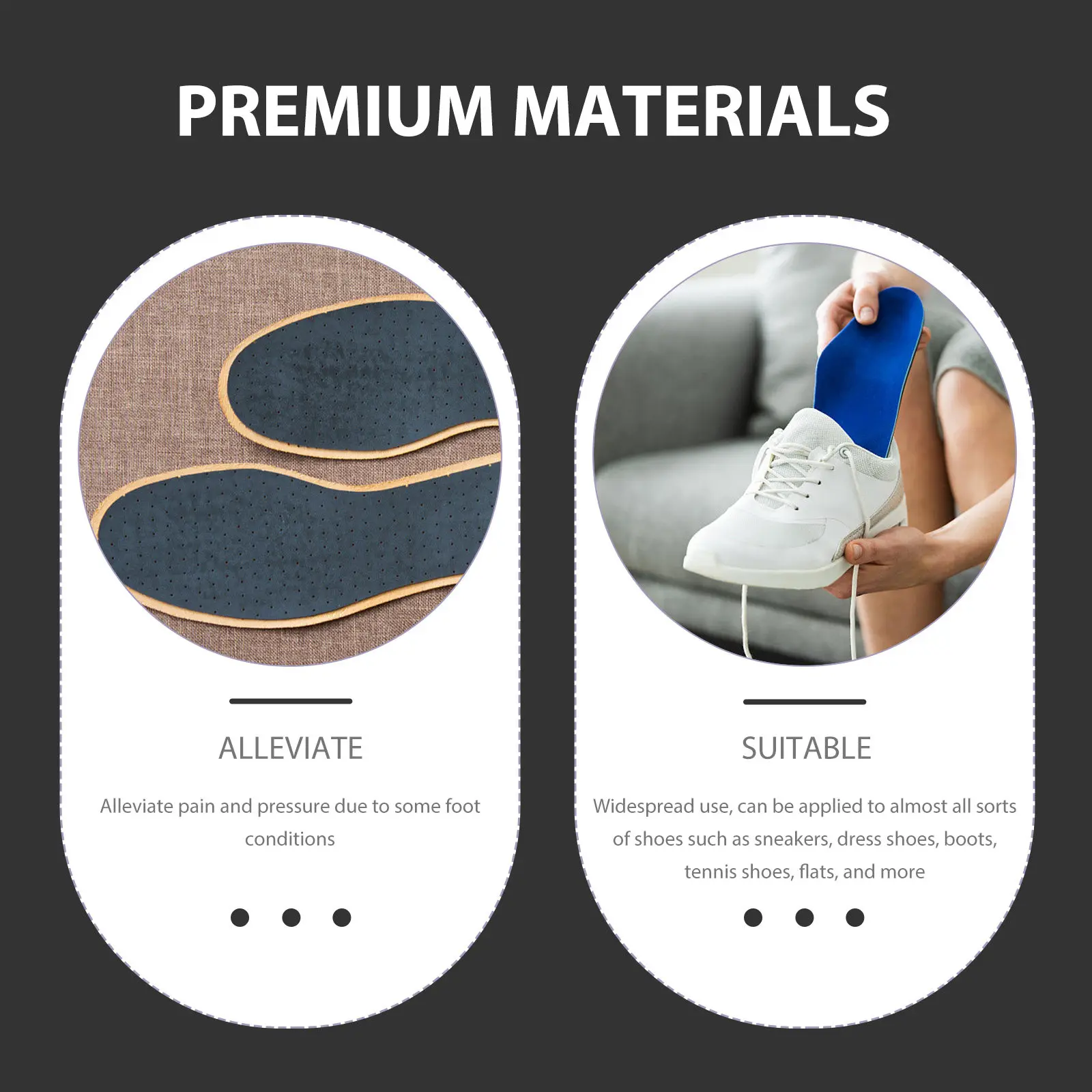 Par de Plantillas Ortopédicas en Forma de O, Cómodas y Absorbentes, Talla 41-42, de Cuero Vacuno Duradero para Niños, Zapatillas Deportivas, Zapatos Planos y de Vestir