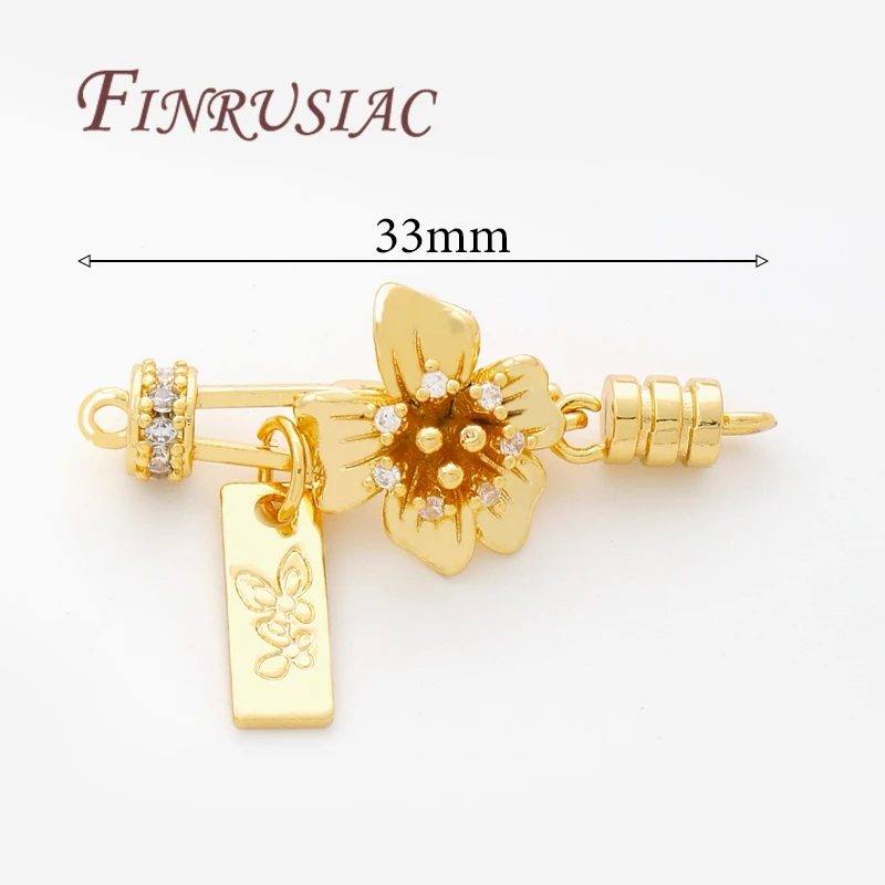 1-4Pcs/Lot 18K Gold Plated Flower Shape Clasps For Jewelry,Brass Necklace Clasp Connectors For DIY Bracelets Accessories