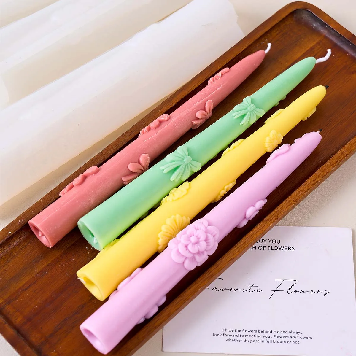 Daisy Bow Candle Stick Silicone Mold DIY Handmade Flower Shape Aromath Soap Plaster Resin Craft Making Valentine's Day Decor