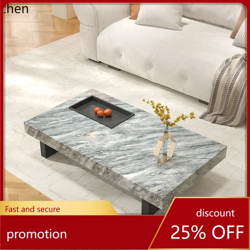 HXL Natural Marble Decal Coffee Table Light Luxury Minimalist Rectangular Home Use