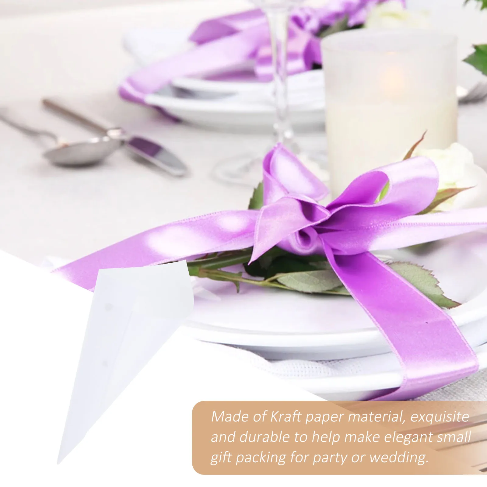 

50pcs Elegant Wedding Party Decorations Petal Confetti Holder Fill Petals Lavender Petal Cone Candy