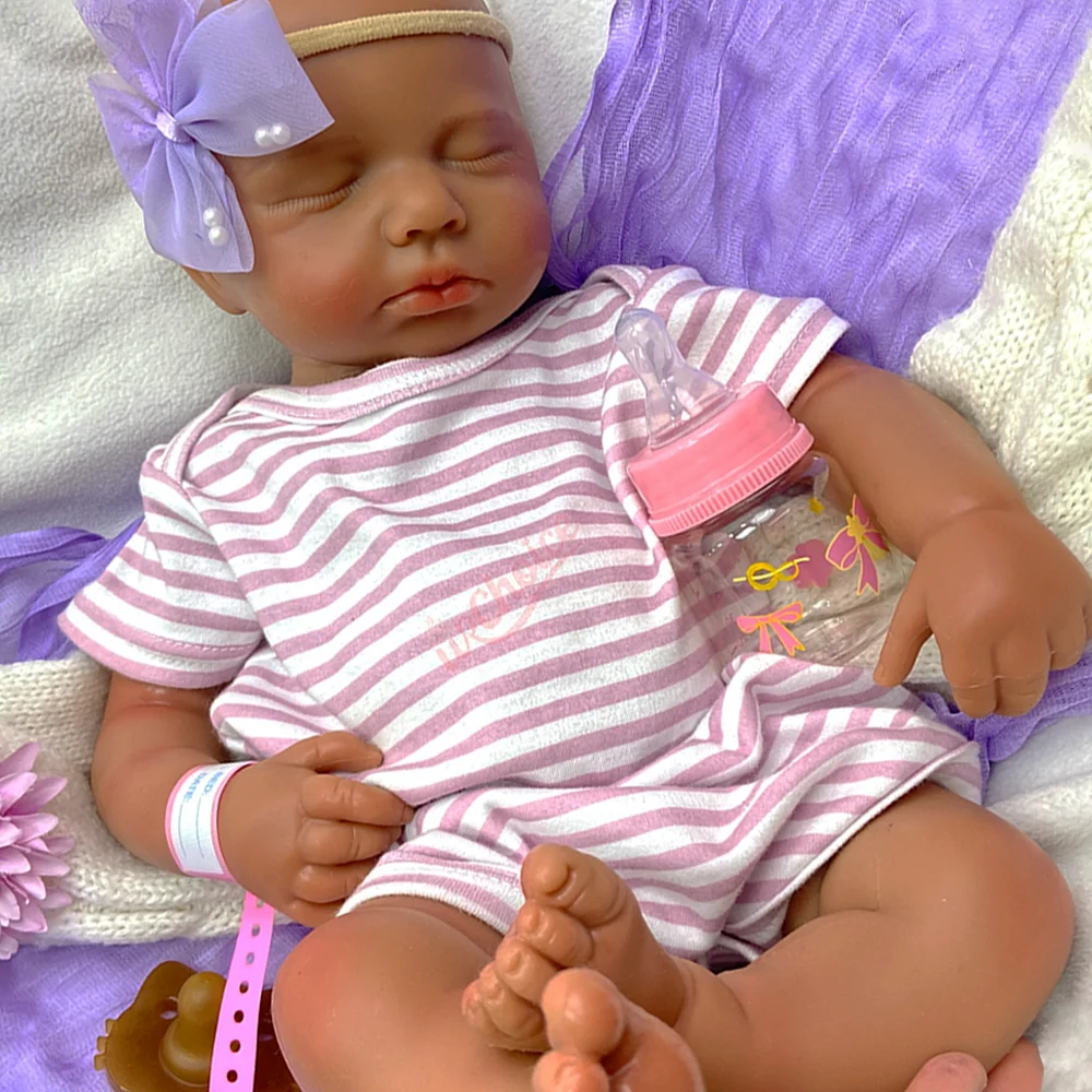 20 inch realistische reborn babypoppen, handgemaakte siliconen pasgeboren meisjespoppen, 3D geschilderde huidtextuur, reborn pop festival cadeau voor meisjes